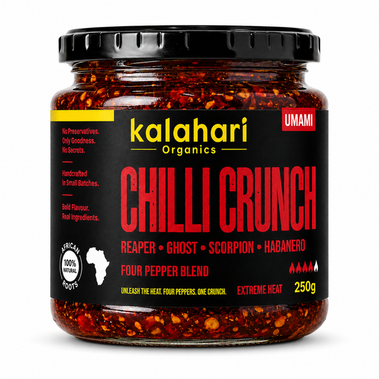 Kalahari Wildfire Fusion Superhot Chilli Crunch Oil — 250g