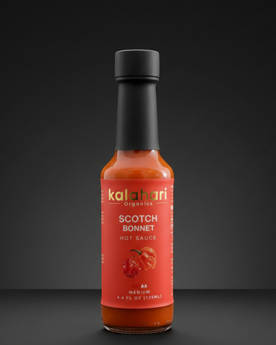 Kalahari Big 5 Collection - 3x125ml Hot Sauce Gift Set [Ghost Reaper, Scotch Bonnet & Ginger, Scorpion Reaper, Blueberry Habanero, Mango Habanero]