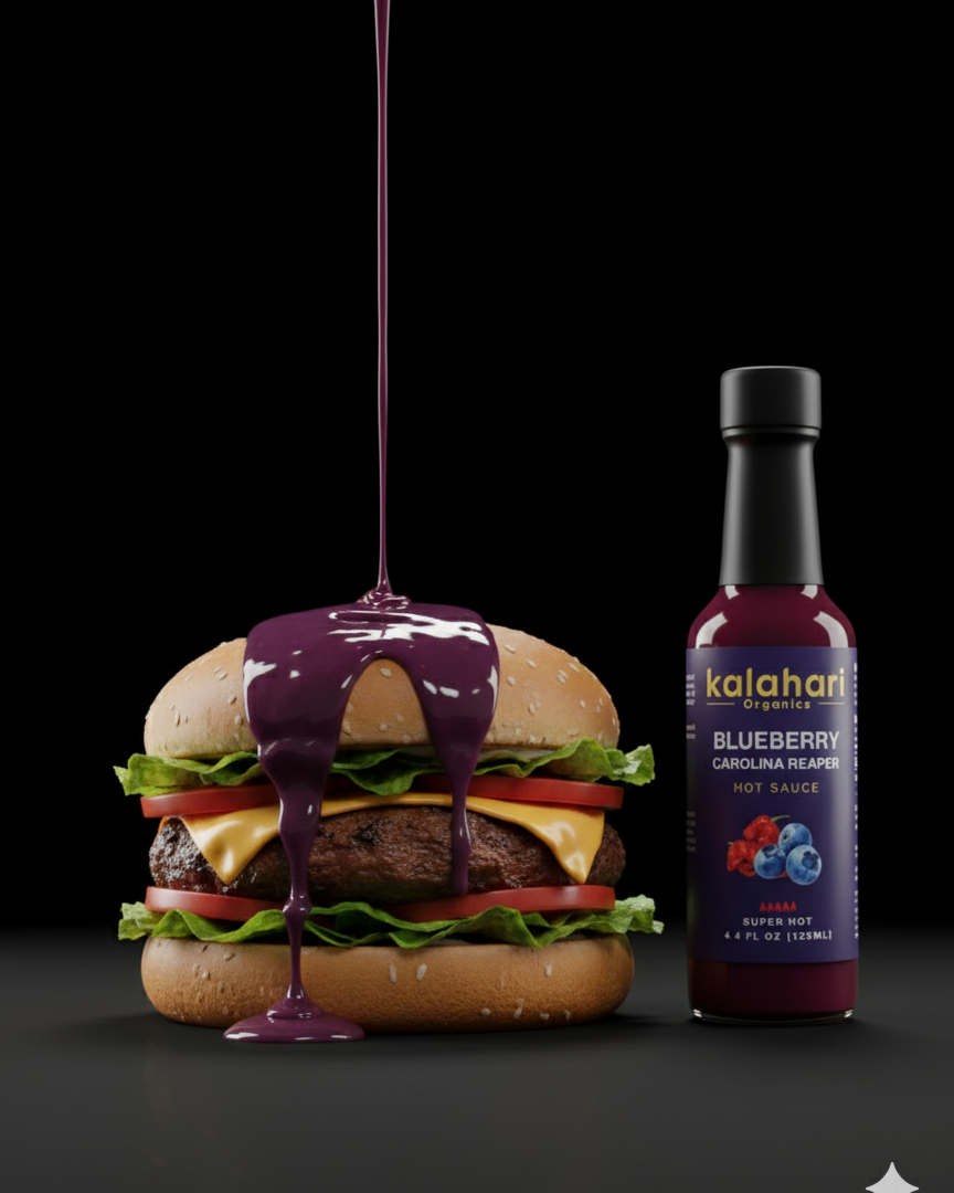 Kalahari Big 5 Collection - 3x125ml Hot Sauce Gift Set [Ghost Reaper, Scotch Bonnet & Ginger, Scorpion Reaper, Blueberry Habanero, Mango Habanero]