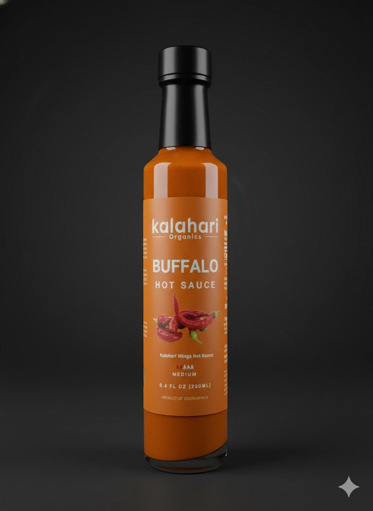 Kalahari Buffalo Hot Sauce 250ml [Gourmet Hot Sauce with Red Cayenne Peppers]