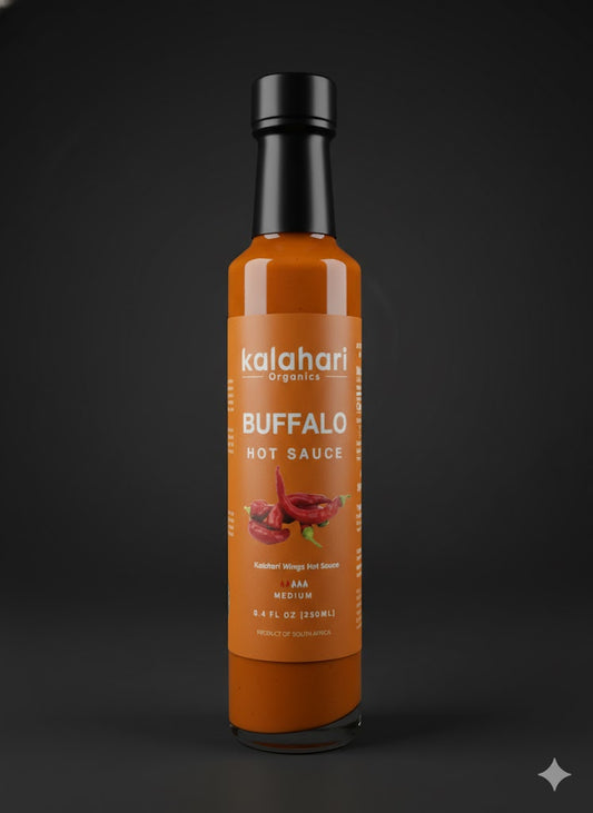 Kalahari Buffalo Hot Sauce 250ml [Gourmet Hot Sauce with Red Cayenne Peppers]