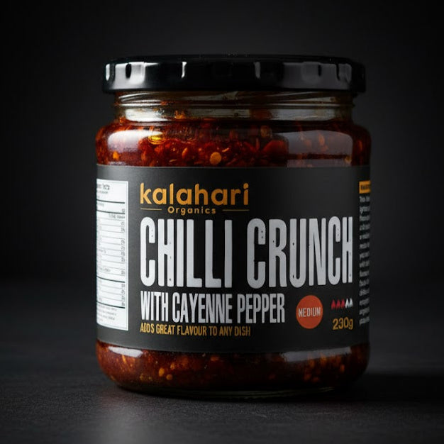 Kalahari Crunch Starter Trio Chilli Crunch Oil Gift Set - 3x250g Variety Pack (Garlic, Jalapeño, Cayenne]