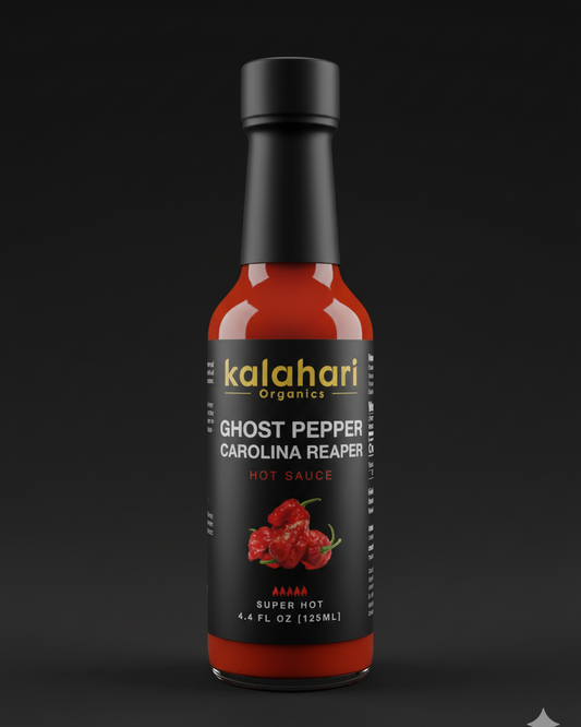 Kalahari Big 5 Collection - 3x125ml Hot Sauce Gift Set [Ghost Reaper, Scotch Bonnet & Ginger, Scorpion Reaper, Blueberry Habanero, Mango Habanero]