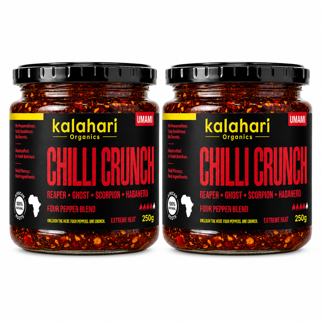 Kalahari Wildfire Fusion Superhot Chilli Crunch Oil — 250g