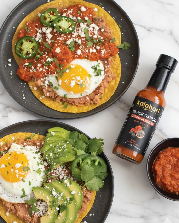 Kalahari Inferno Trio - 3x125ml Hot Sauce Gift Set & Variety Pack [Black Garlic Reaper, Scorpion Reaper, Triple Pepper Blend]