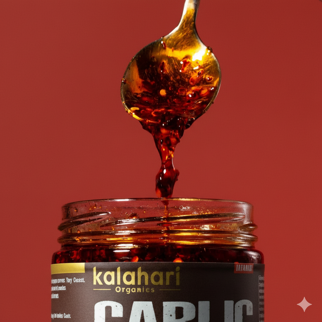Kalahari Garlic Chilli Crunch Oil - 250g Jar